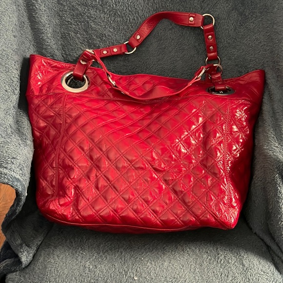 Steve Madden Bags Steve Madden Large Red Patent Leather Carryall